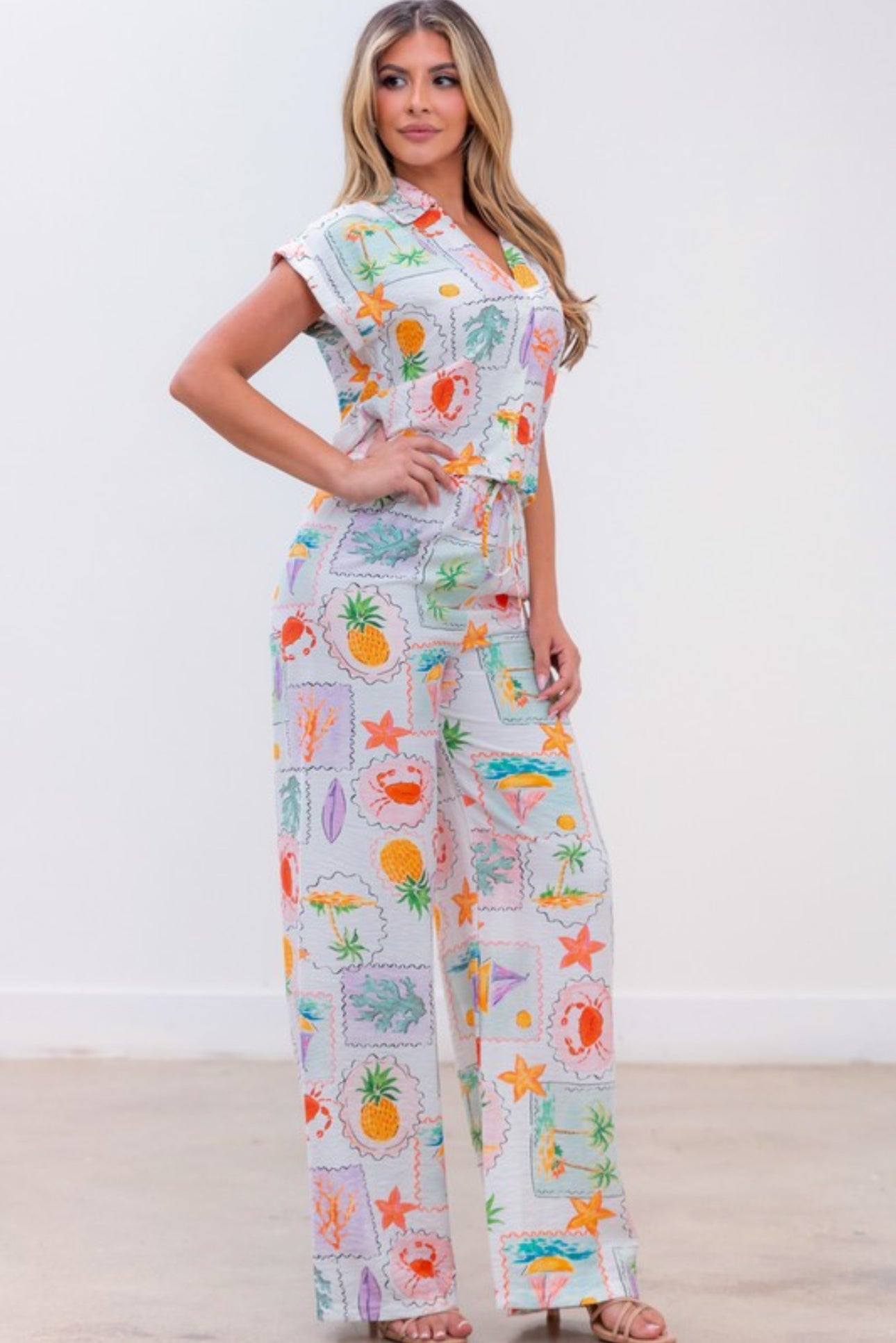 Set pantalón en Lino- Colorful