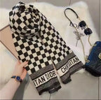 Bufanda imitación cashmere con diseño tablero ajedrez - Daya's Shop