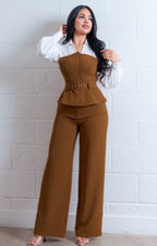 Set blusa y pantalón vestir- Cuello V Daya's Shop