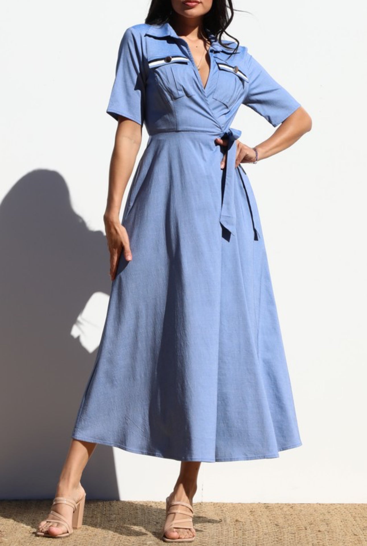 Vestido Camisero en Denim Cruzado – Wrap Denim Shirt Dress