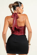 Ruched Halter Crop Top