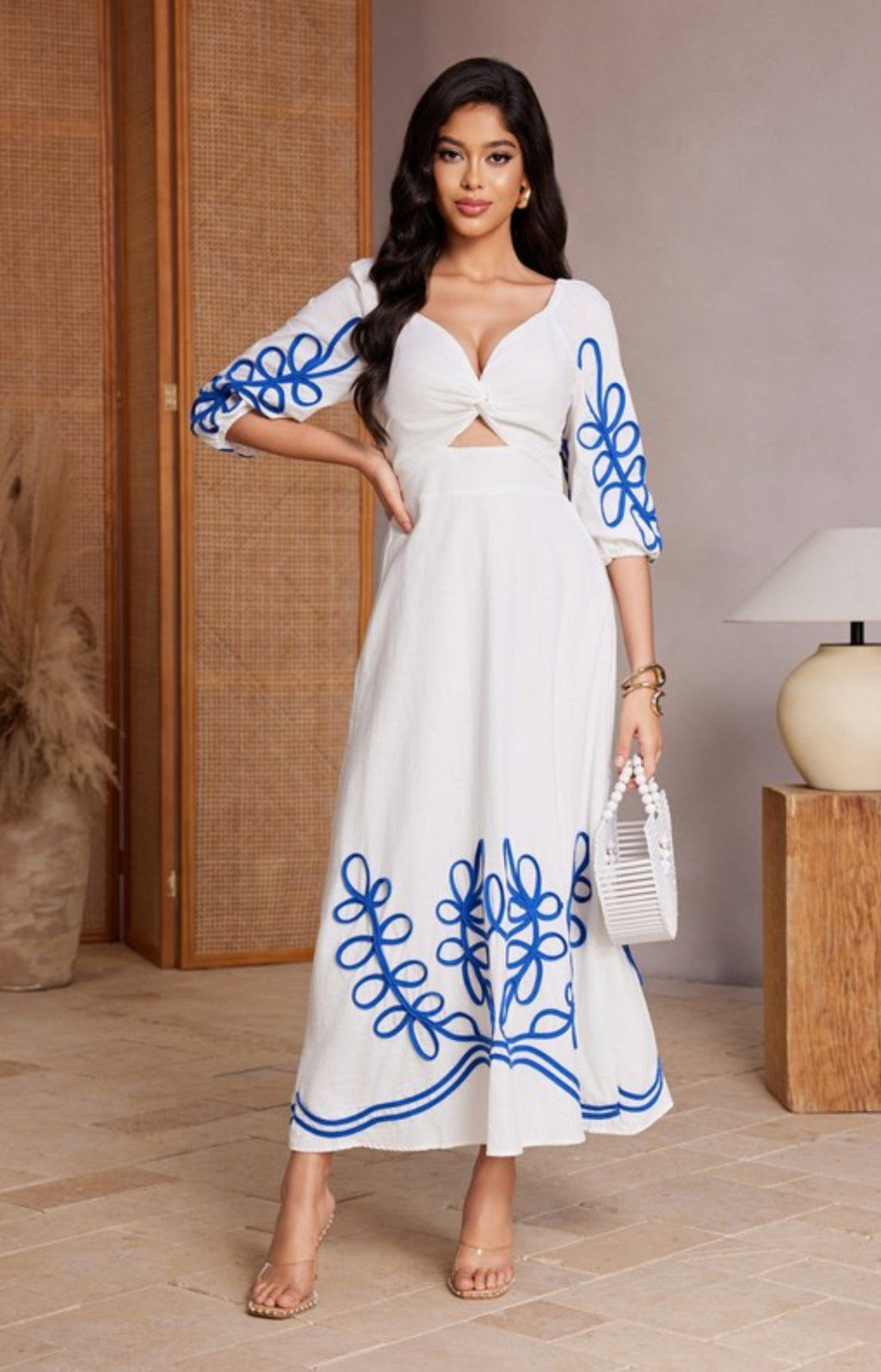 Solid White Mid Dress
