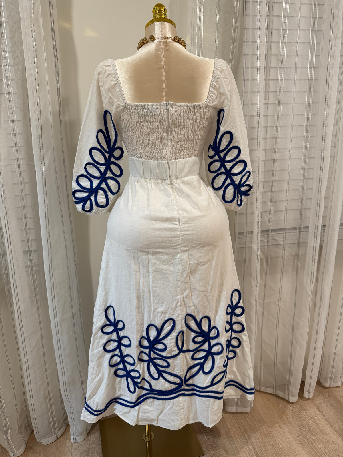 Solid White Mid Dress