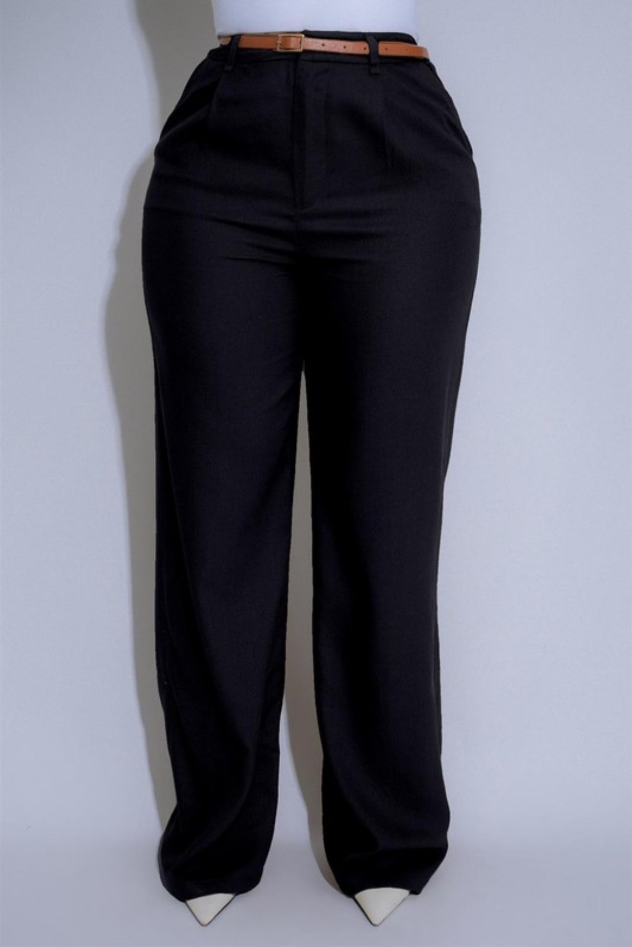 Pantalón de Lino Perna Recta- Negro