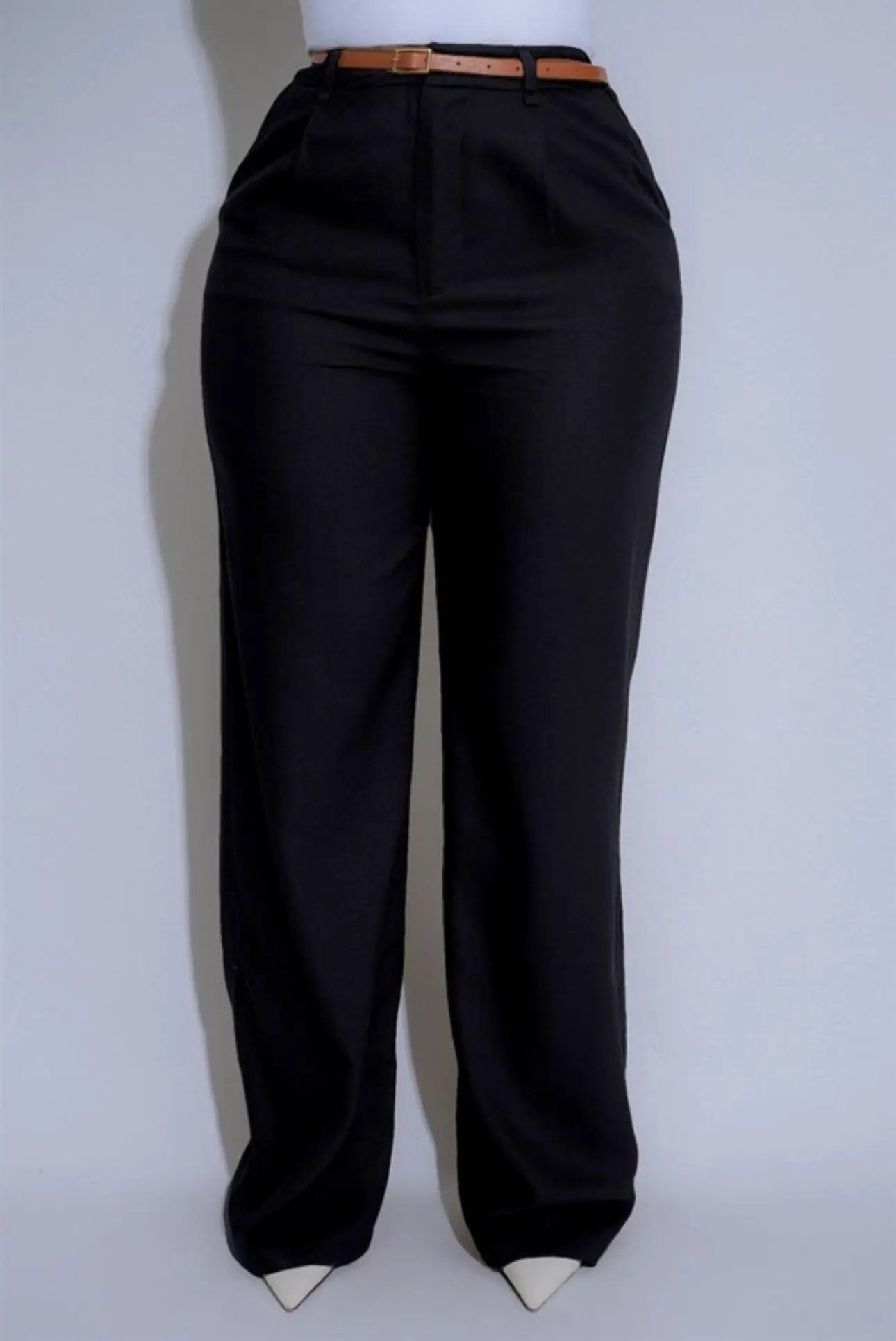 Pantalón de Lino Perna Recta- Negro Daya's Shop