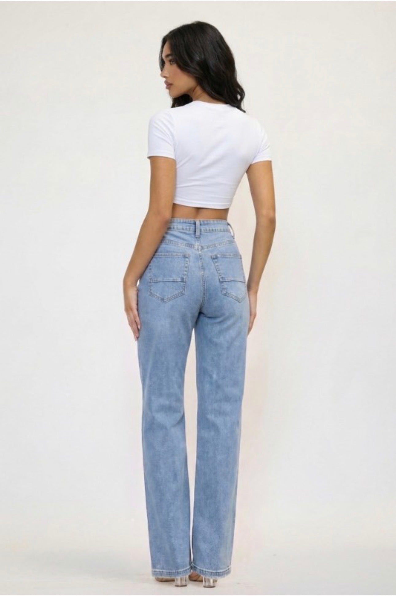 Straight Jeans With Metal Charm