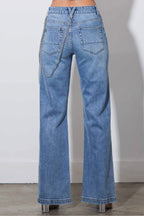 Straight Jeans With Metal Charm