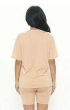 Loose Fit Oversize Shirt Top & Bike Shorts Set