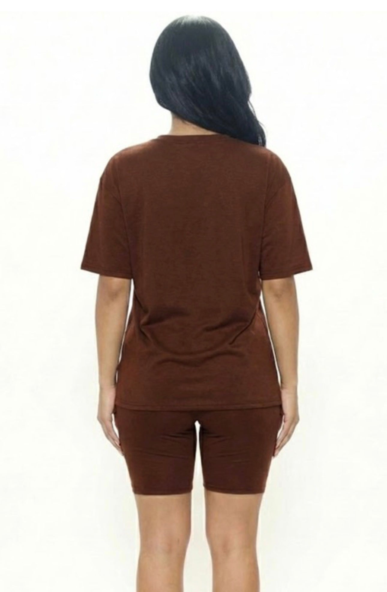 Loose Fit Oversize Shirt Top & Bike Shorts Set