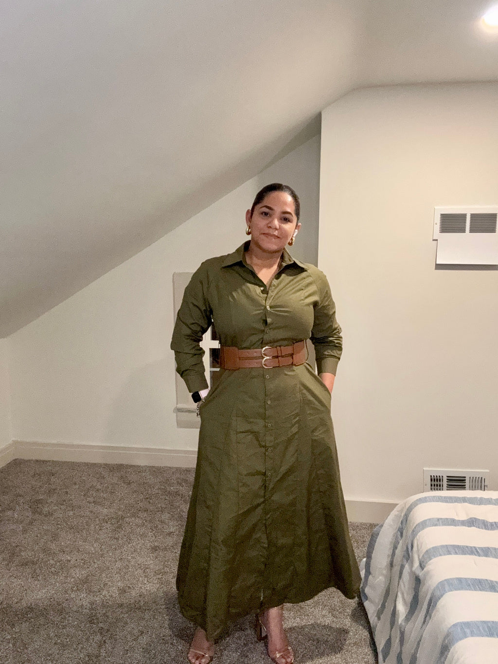 Vestido Camisero Midi- Con Cinturón Daya's Shop