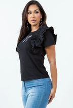 T-Shirt Mangas Cortas con Volantes Daya's Shop