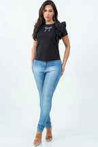 T-Shirt Mangas Cortas con Volantes Daya's Shop