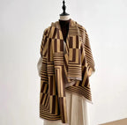 Bufanda a Rayas Gruesa doble cara- Cashmere - Daya's Shop