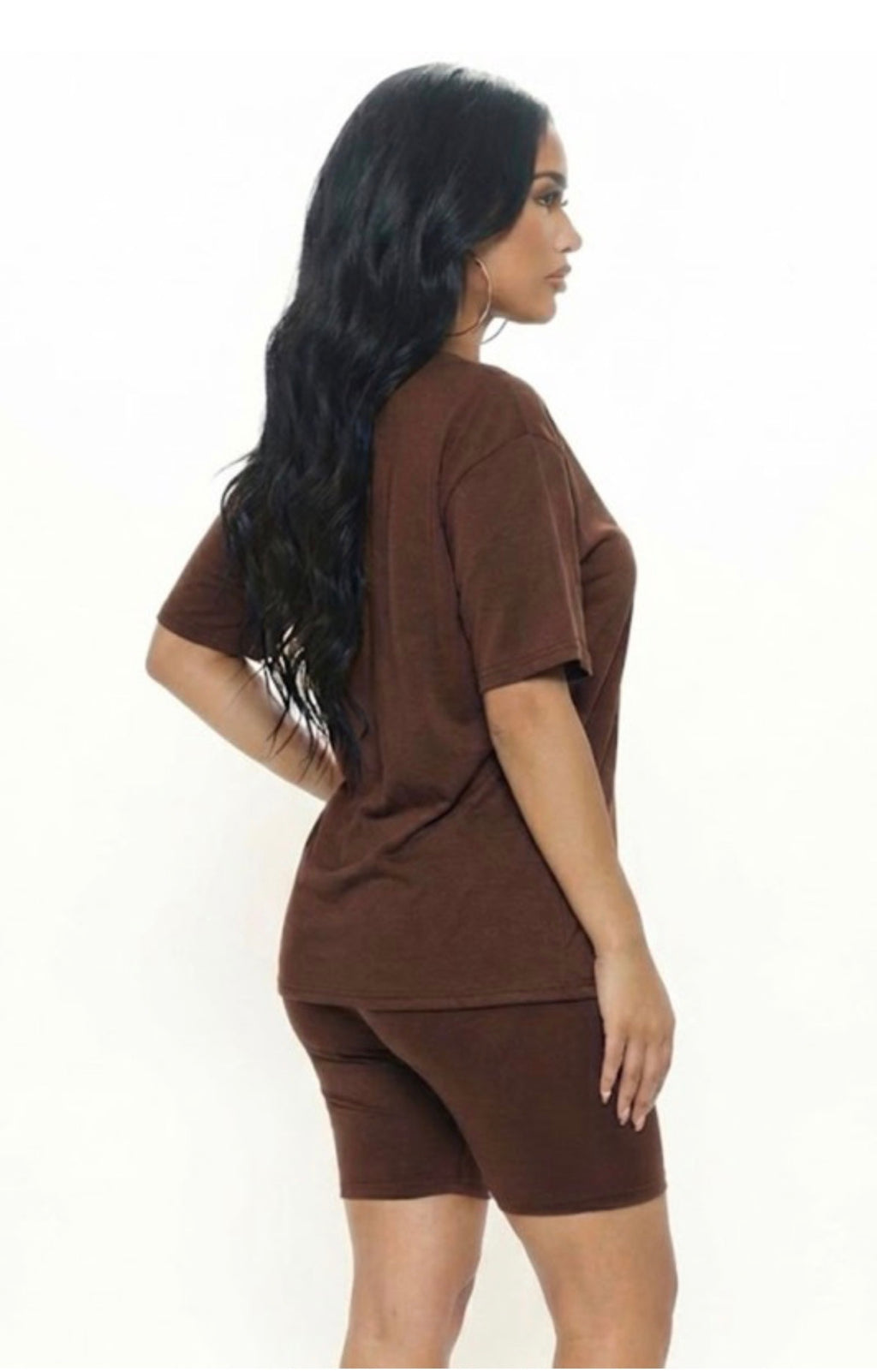 Loose Fit Oversize Shirt Top & Bike Shorts Set