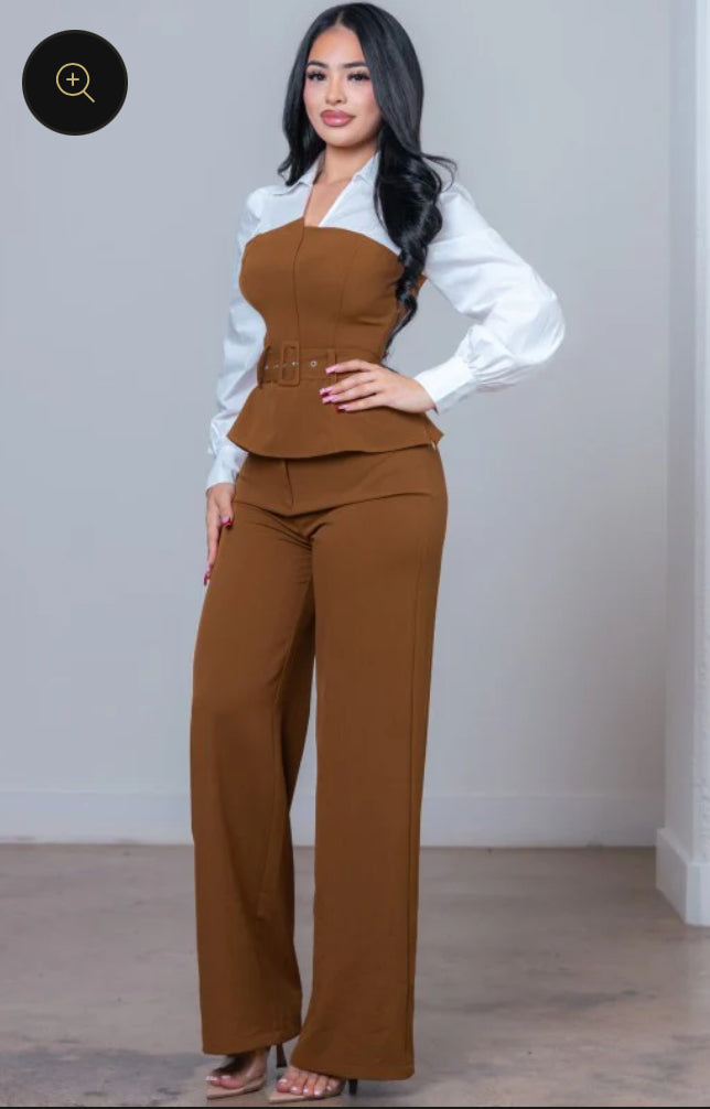 Set blusa y pantalón vestir- Cuello V Daya's Shop