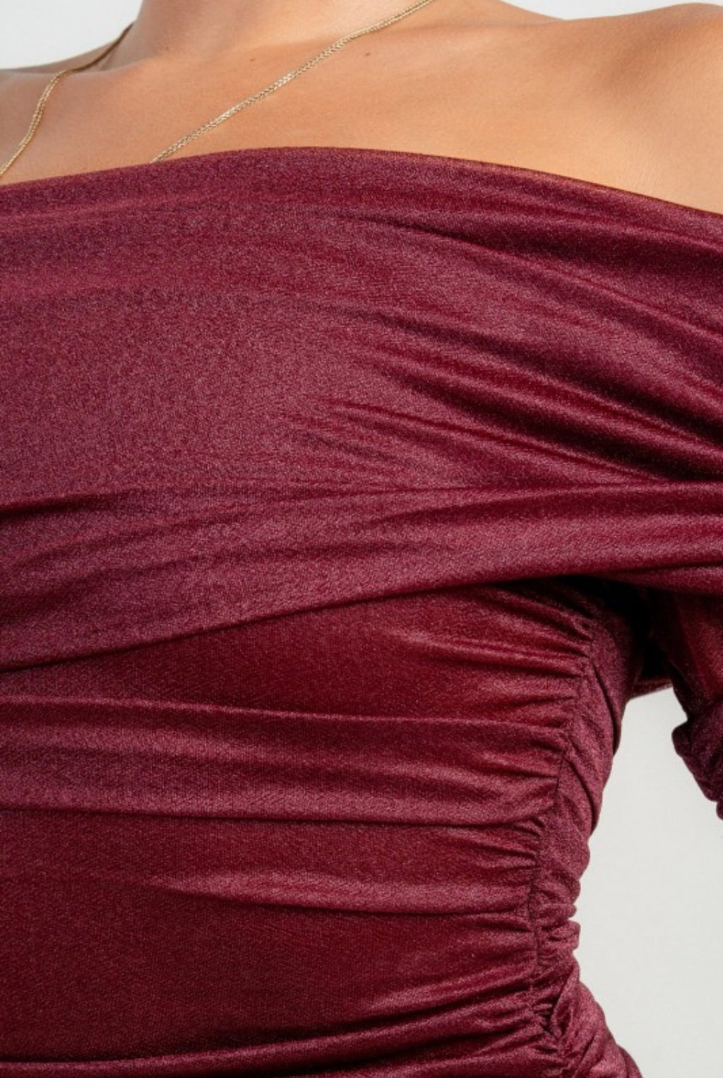 Top hombros descubierto ruchado - Mesh Top Daya's Shop