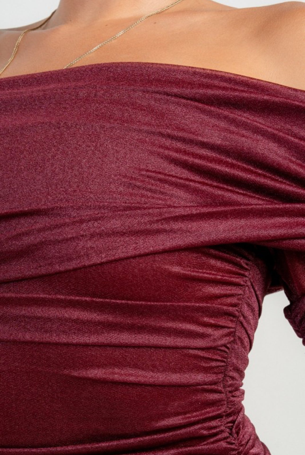 Top hombros descubierto ruchado - Mesh Top Daya's Shop