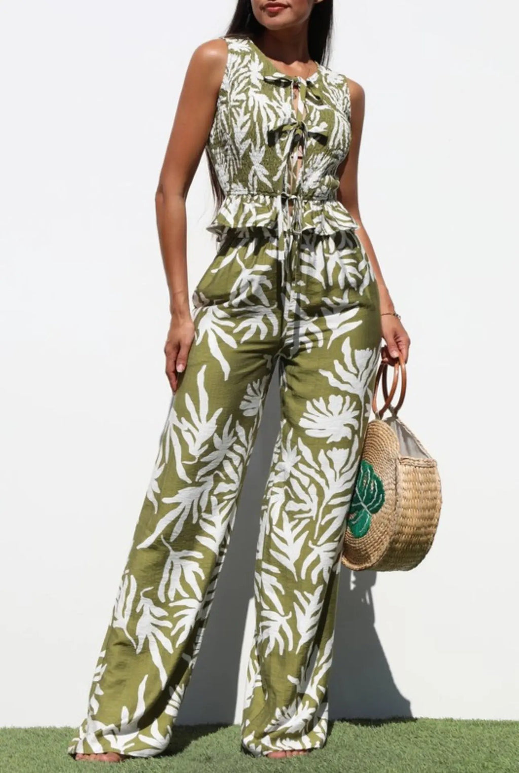 Set Palazo de Lino- Estmapado Daya's Shop