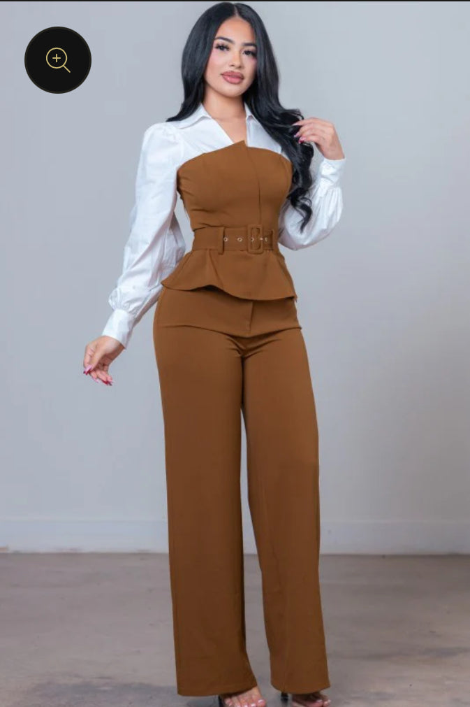 Set blusa y pantalón vestir- Cuello V Daya's Shop