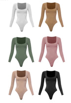 Square Neck Long-Sleeve Bodysuit