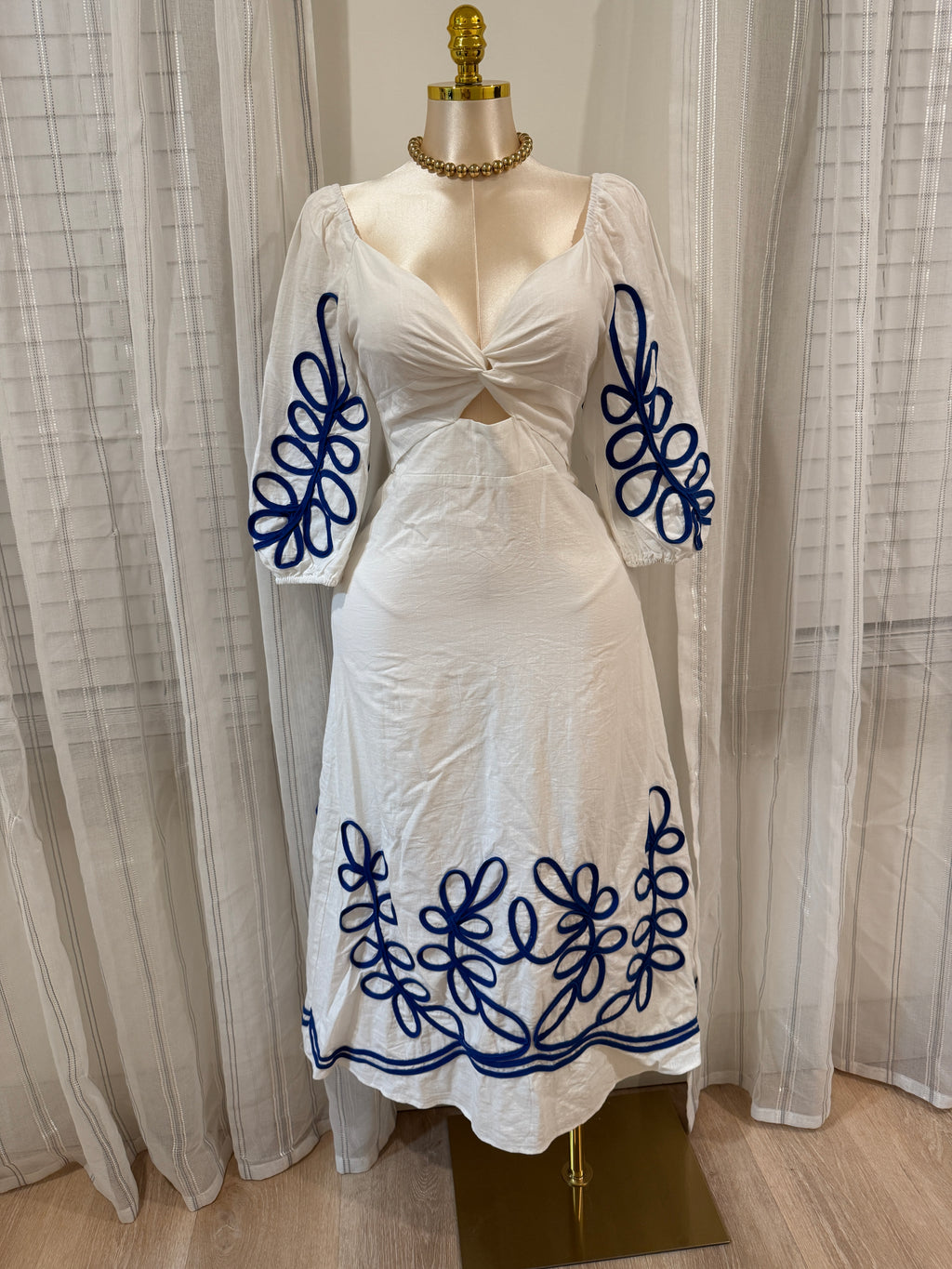 Solid White Mid Dress