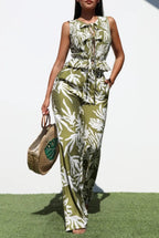 Set Palazo de Lino- Estmapado Daya's Shop