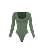 Square Neck Long-Sleeve Bodysuit