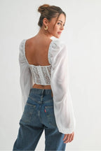 Corset de Mangas Larga- Crop Top Daya's Shop