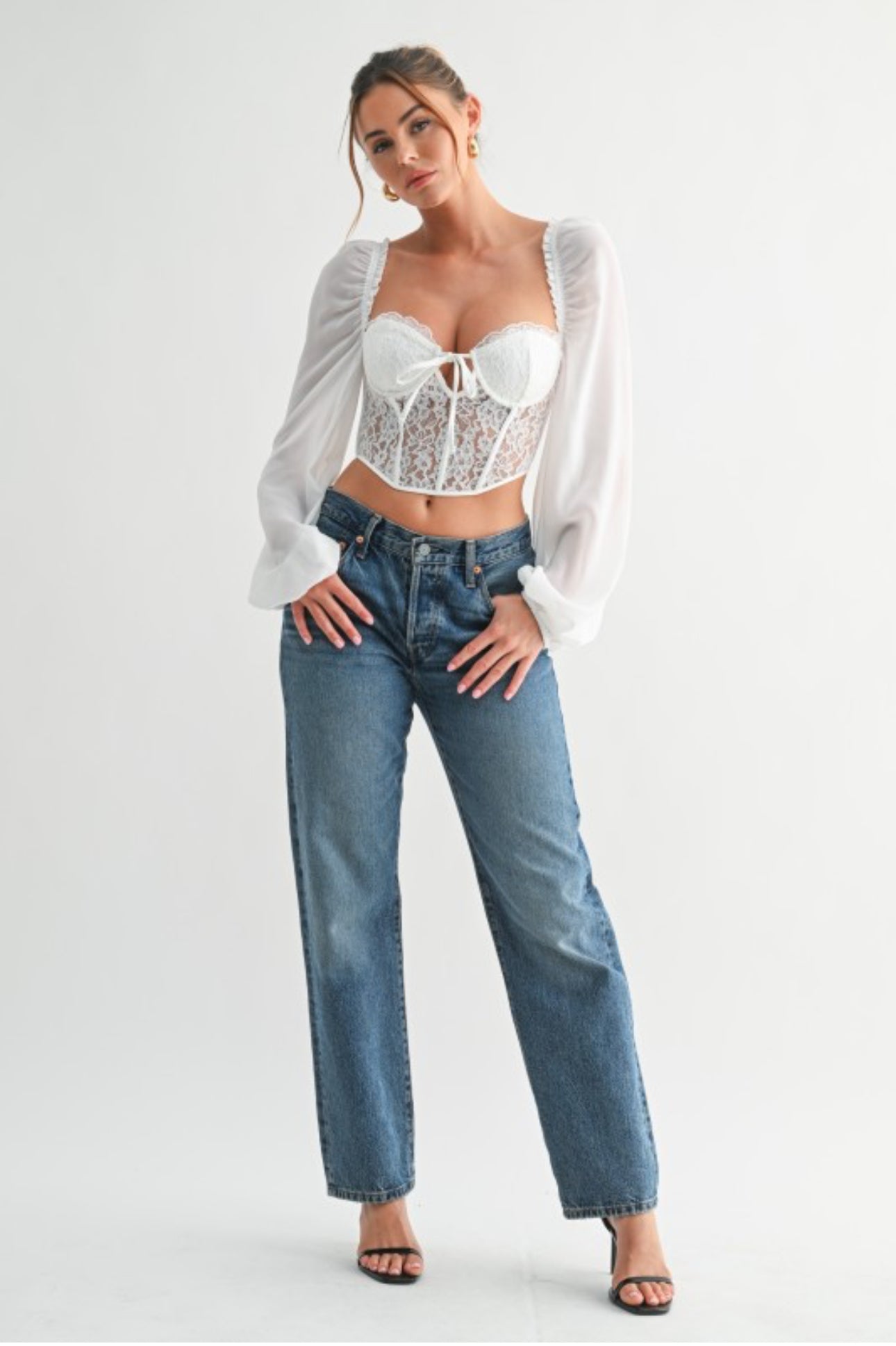 Corset de Mangas Larga- Crop Top