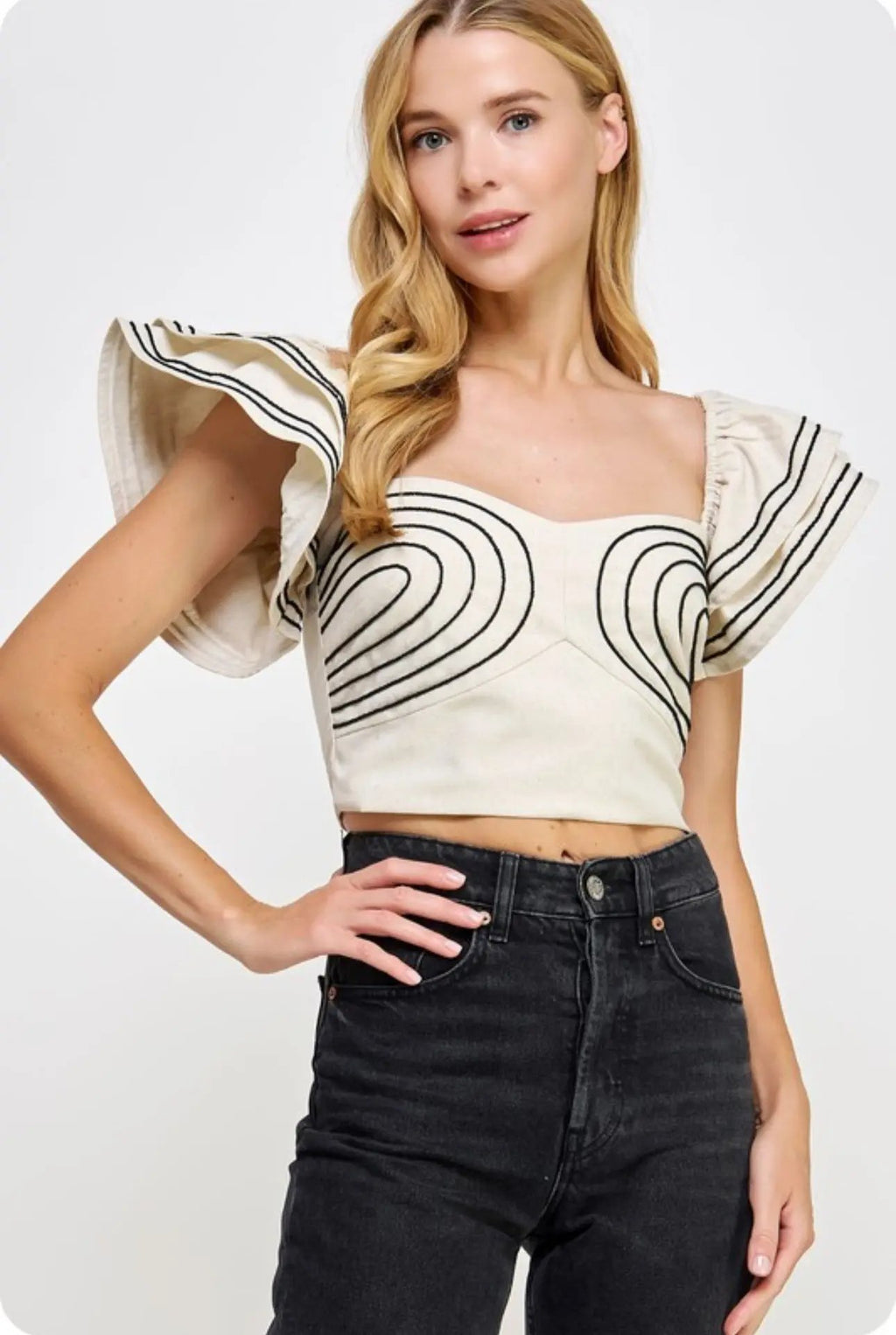 Crop Top de Lino con Volantes – Frescura Natural Daya's Shop