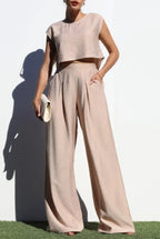 Set Pantalón Palazo- Color Beige Daya's Shop